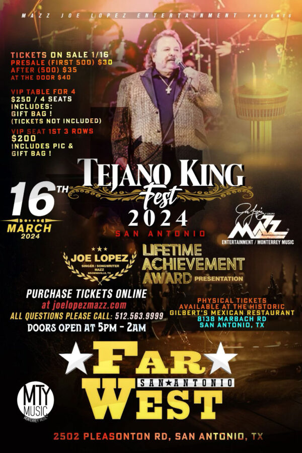 Tejano King Fest 2024 San Antonio, TX (VIP Seat 1st 3 Rows